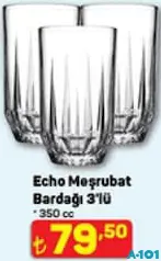 PAŞABAHÇE ECHO MEŞRUBAT BARDAĞI 3'LÜ 350 CC